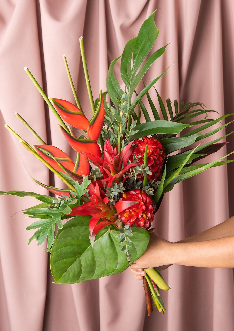 The Vermilion Heliconia Bouquet